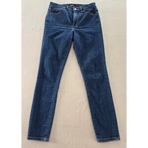 Express Jeans Womens Size 4R Blue Denim High Rise Skinny Pockets Zip Button